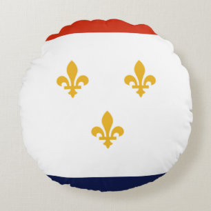 New Orleans (Louisiana) City flag  Round Cushion