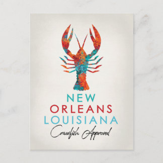 New Orleans Louisiana Crawfish Bright Postcard