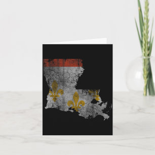 New Orleans Louisiana Flag Map Home Family Vintage Card