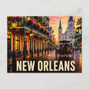 New Orleans Louisiana French Quarter Evening Trave Postcard