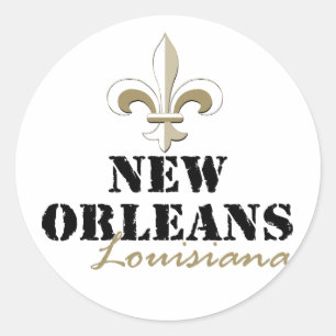 New Orleans Louisiana gold Classic Round Sticker