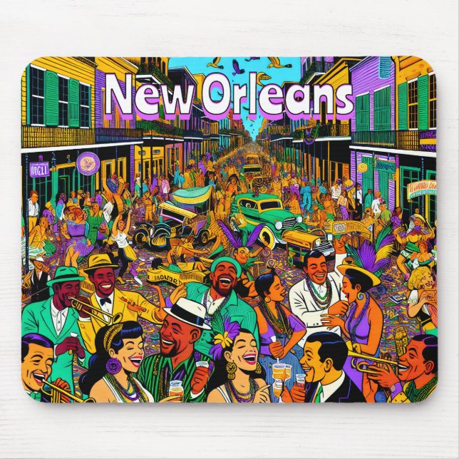 New Orleans, Louisiana People Having Fun Mouse Pad (Front)