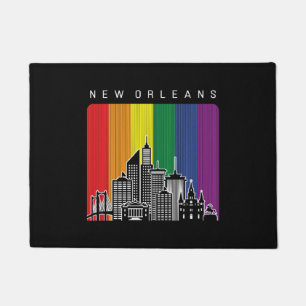 New Orleans Louisiana Rainbow Flag LGBT Pride Doormat
