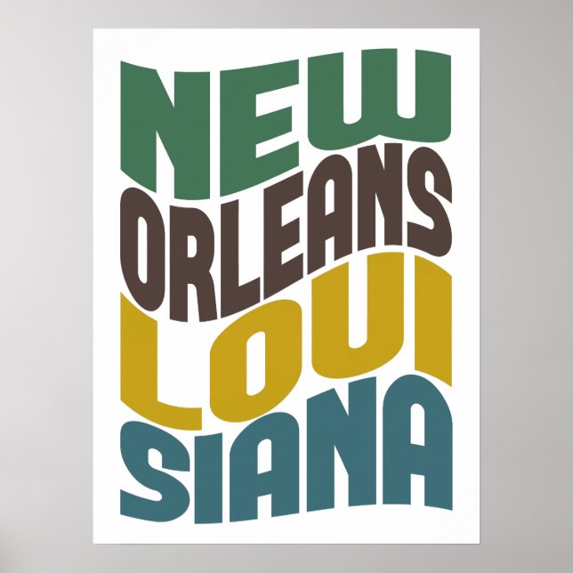 New Orleans Louisiana Retro Wave Poster (Front)
