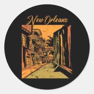 New Orleans Louisiana Souvenir Bourbon Street  Classic Round Sticker