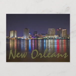 New Orleans, Louisiana / The Big Easy at night. Postcard