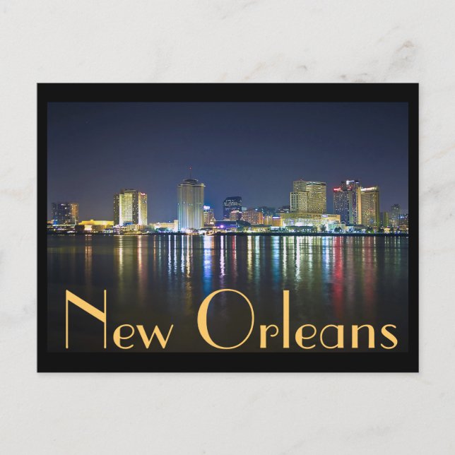 New Orleans, Louisiana / The Big Easy at night. Postcard (Front)