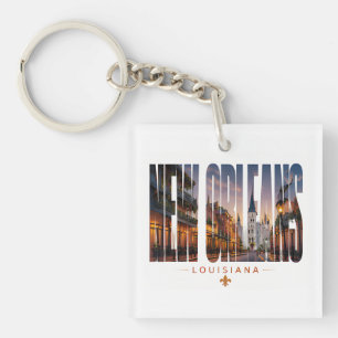 New Orleans Louisiana Travel Design Key Ring