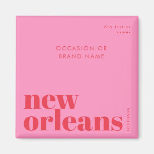 New Orleans Louisiana typography party Magnet
