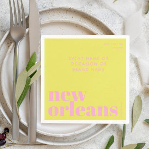 New Orleans Louisiana typography party Napkin