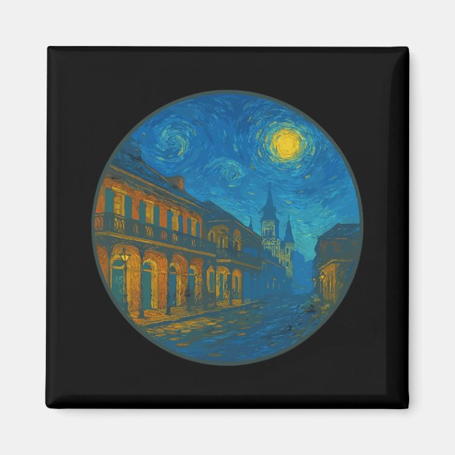 New Orleans Louisiana - Van Gogh Starry Night Styl Magnet (Front)