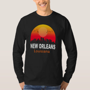 New Orleans Louisiana Vintage Sunset Retro City St T-Shirt