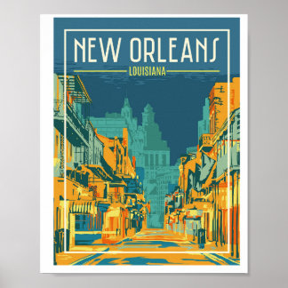 New Orleans Louisiana - Vintage Travel Poster