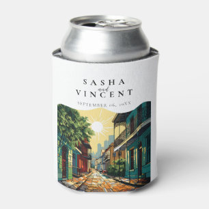 New Orleans Louisiana Wedding Retro Can Cooler