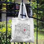 New Orleans Love Locator City Map Wedding Welcome Tote Bag<br><div class="desc">A fun tote bag for a wedding or any other occasion taking place in the beautiful city of New Orleans, Louisiana. This tote features an overhead map of the city centre inside a black-bordered box framer. On the top sits a short welcome greeting and the name of the city. On...</div>