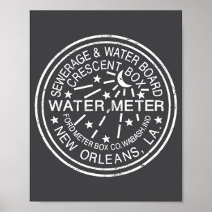 New Orleans Manhole Cover Distressed Vintage Poster