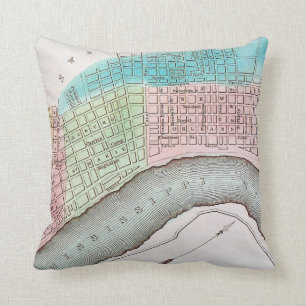 New Orleans Map, 1837 Cushion