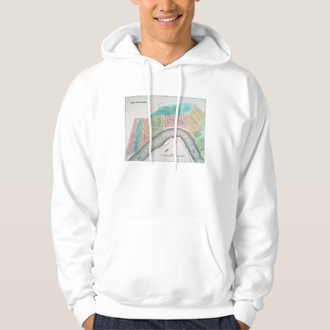 New Orleans Map, 1837 Hoodie (Front)