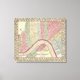 New Orleans Map by Mitchell Canvas Print