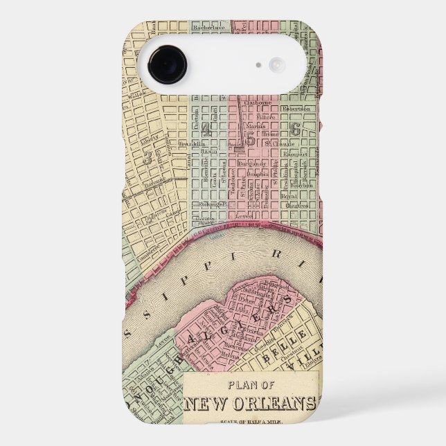 New Orleans Map by Mitchell Case-Mate iPhone Case (Back)