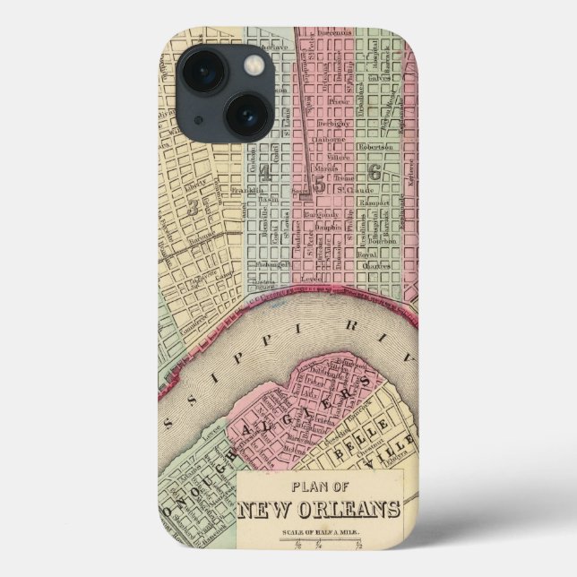 New Orleans Map by Mitchell Case-Mate iPhone Case (Back)
