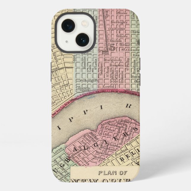 New Orleans Map by Mitchell iPhone Case (Back)