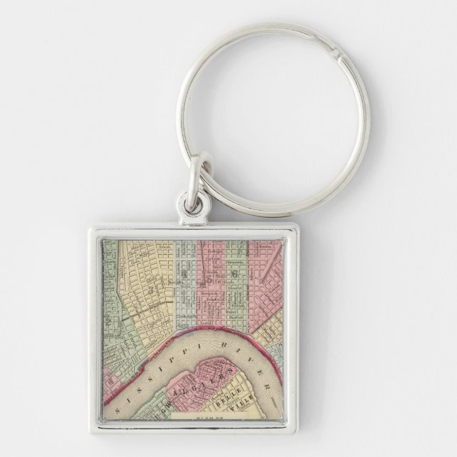 New Orleans Map by Mitchell Key Ring (Front)