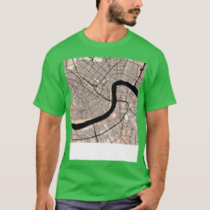 New Orleans Map Pattern in Soft Pink Pastels TShir T-Shirt