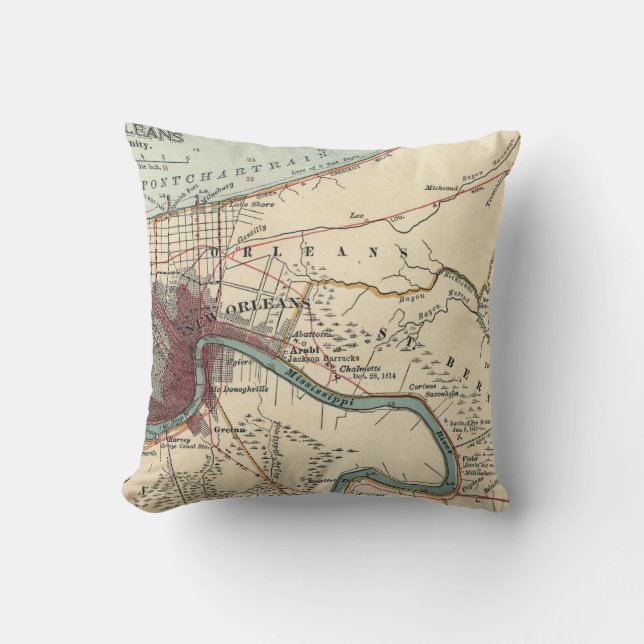 New Orleans Map Pillow (Front)