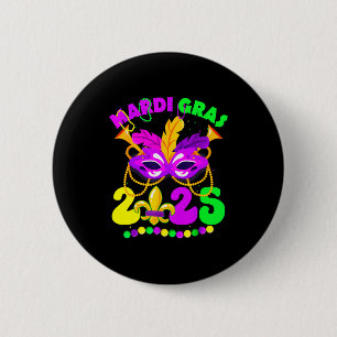 New Orleans Mardi Gras 2025 Funny Fleur De Lis New 6 Cm Round Badge
