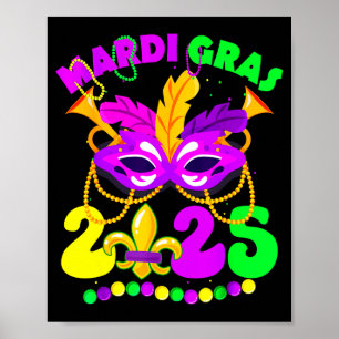 New Orleans Mardi Gras 2025 Funny Fleur De Lis New Poster