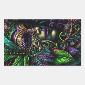 New Orleans Mardi Gras Abstract Art Rectangular Sticker