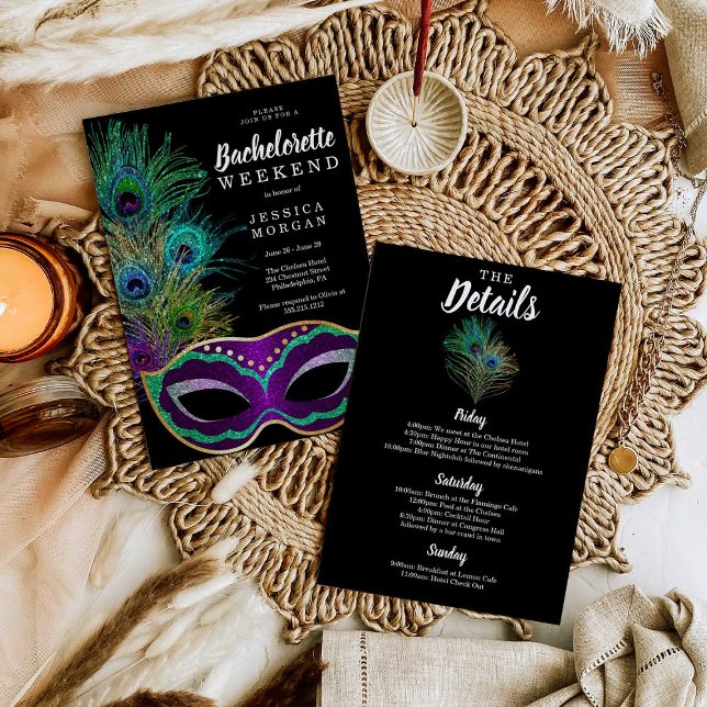 New Orleans Mardi Gras Bachelorette Party Invitation (Creator Uploaded)