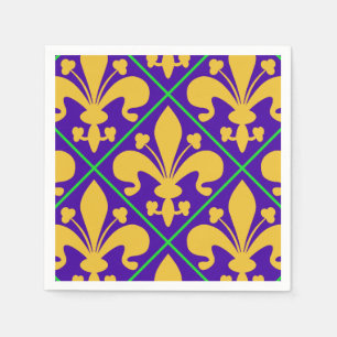 New Orleans Mardi Gras Fleur de Lis Napkin