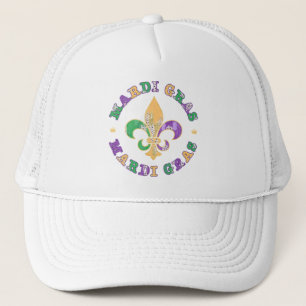 New Orleans Mardi Gras Fleur De Lis Trucker Hat