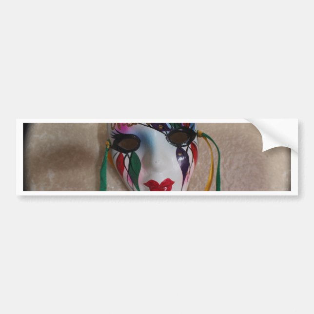 New Orleans Mardi Gras Mask Bumper Sticker (Front)
