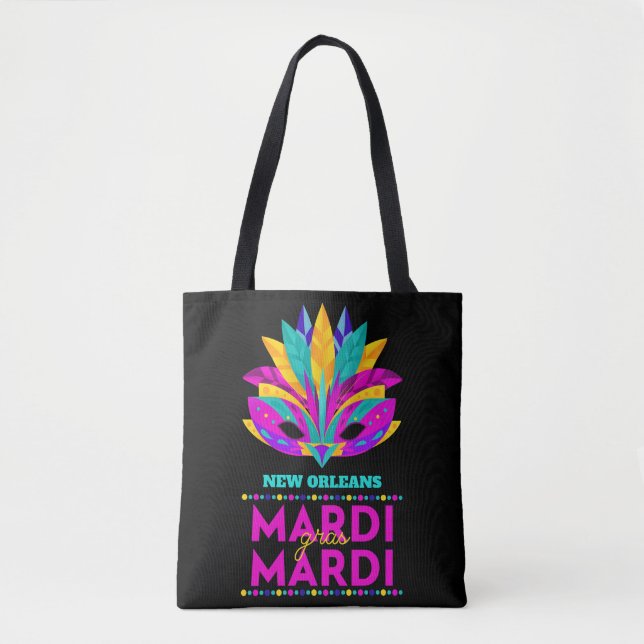 New Orleans Mardi Gras Mask Tote Bag (Front)
