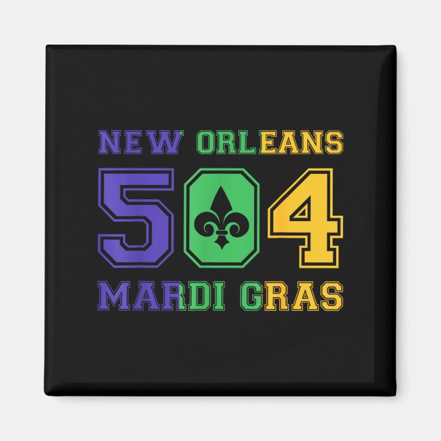 New Orleans Mardi Gras Outfit 504 Louisiana Carniv Magnet (Front)