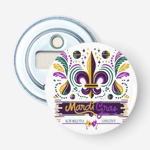 New Orleans Mardi Gras purple yellow green Bottle Opener