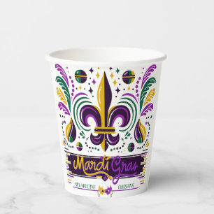 New Orleans Mardi Gras purple yellow green Paper Cups