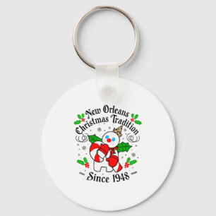 New Orleans Mr Bingle Christmas Tradition Snowman  Key Ring