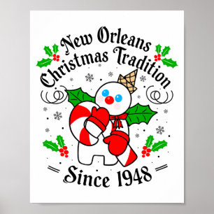 New Orleans Mr Bingle Christmas Tradition Snowman Poster