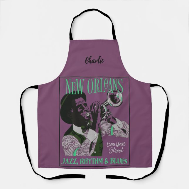 New Orleans Music custom name Apron (Front)