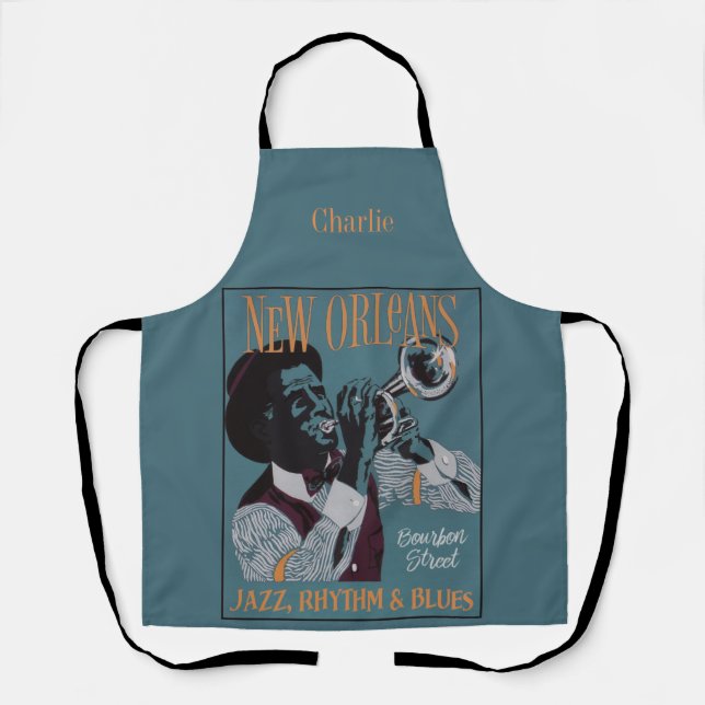 New Orleans Music custom name Apron (Front)