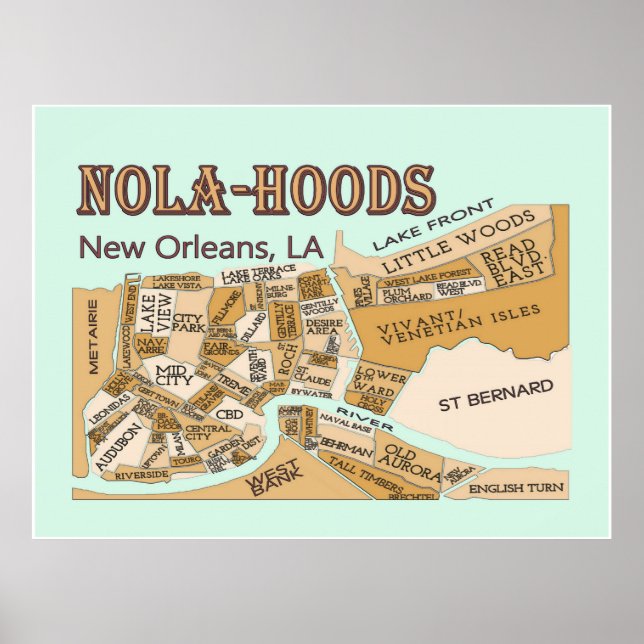 New Orleans Neighbourhoods, NOLA-HOODS Poster (Front)
