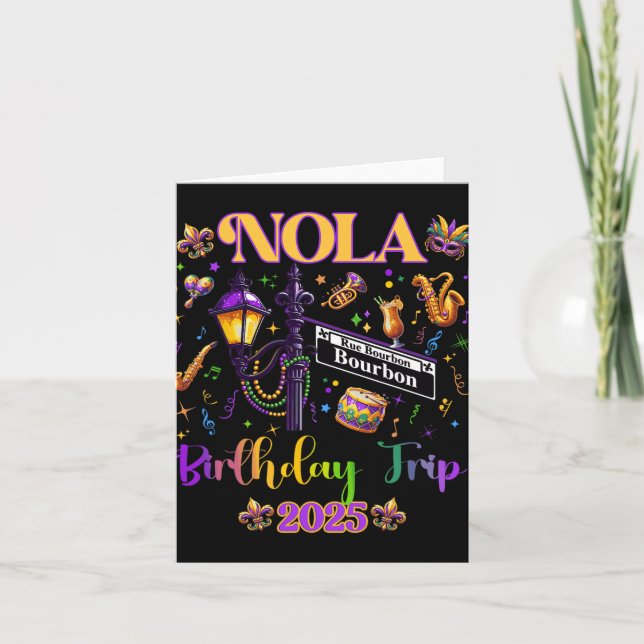 New Orleans Nola 2025 Girls' Birthday Bachelorette Card (Front)