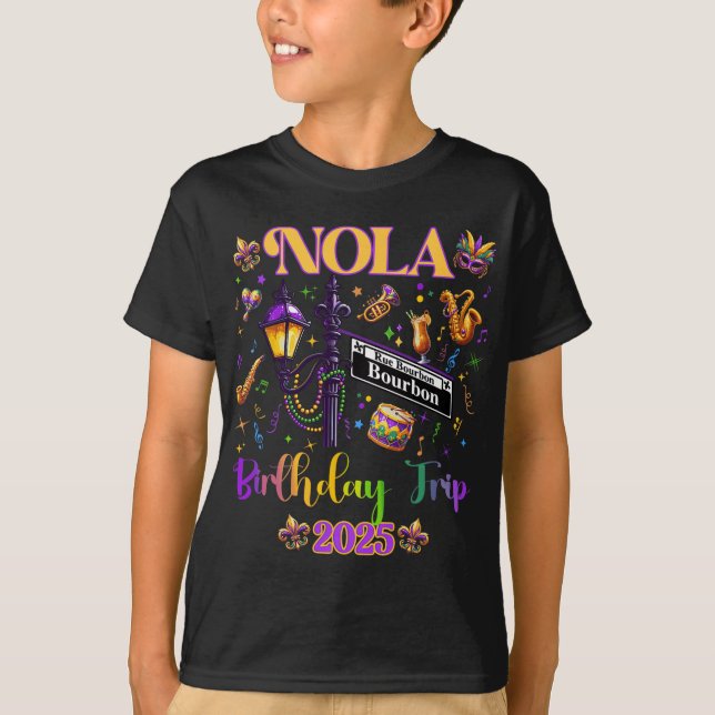 New Orleans Nola 2025 Girls' Birthday Bachelorette T-Shirt (Front)