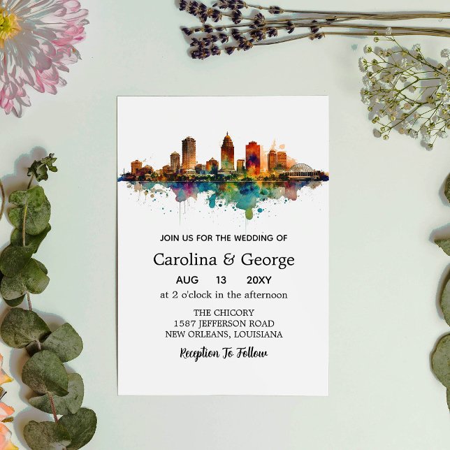 New Orleans Nola Louisiana - Watercolor  Invitation (Creator Uploaded)