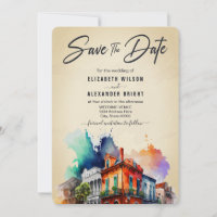 New Orleans Nola Louisiana - Watercolor Wedding