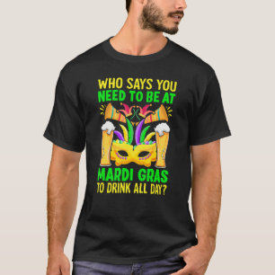 New Orleans Nola Mardi Gras  Beer Fat Tuesdays T-Shirt